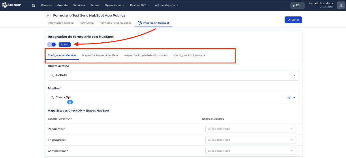 Integración Formulario con HubSpot