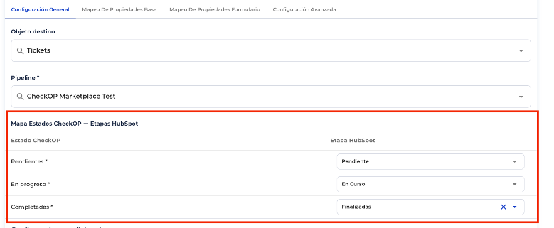 Tabla de correspondencia pipeline