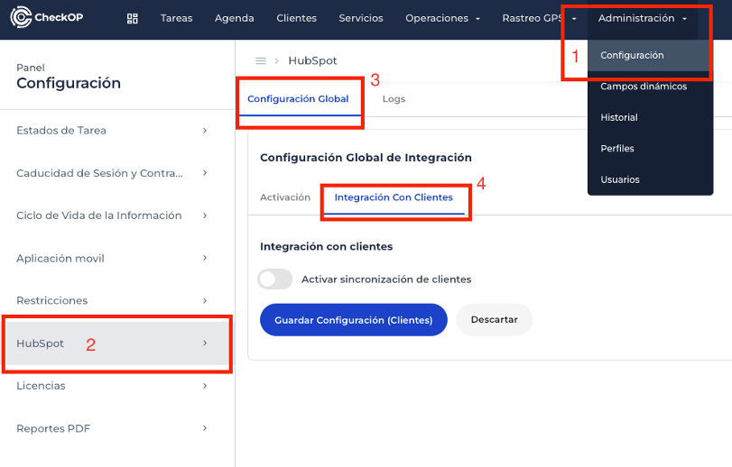 acceso modulo integracion clientes
