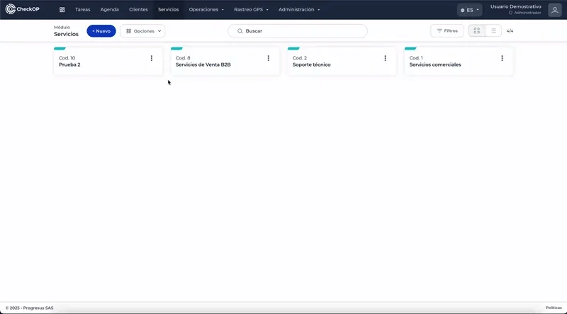 Servicios-Eliminar Servicios-Eliminar